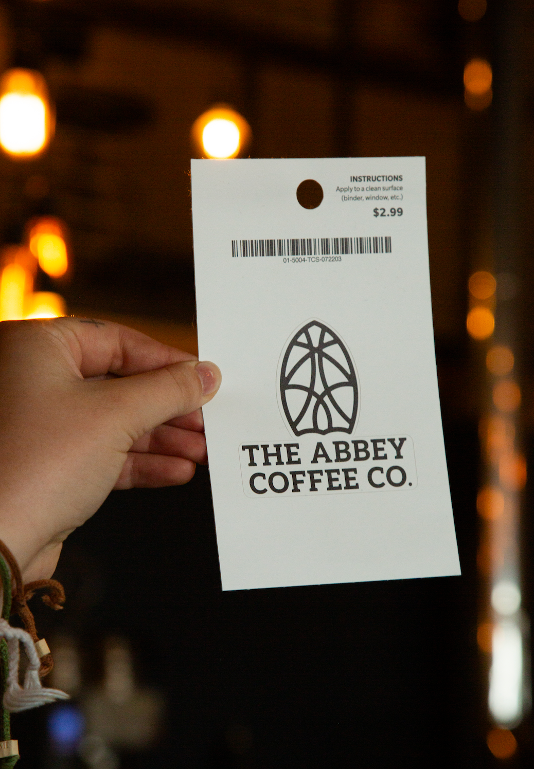 Abbey Coffee Co. Decal Stacked Stain Glass