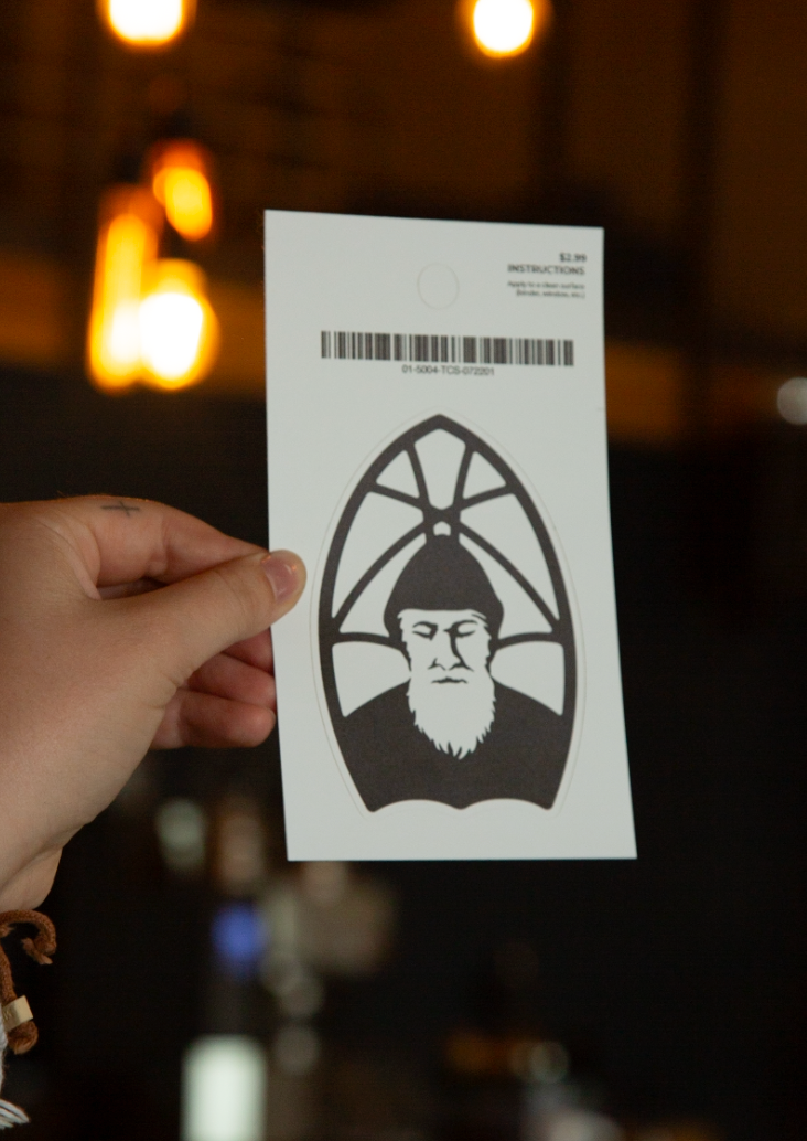 Abbey Coffee Co. Decal Monk