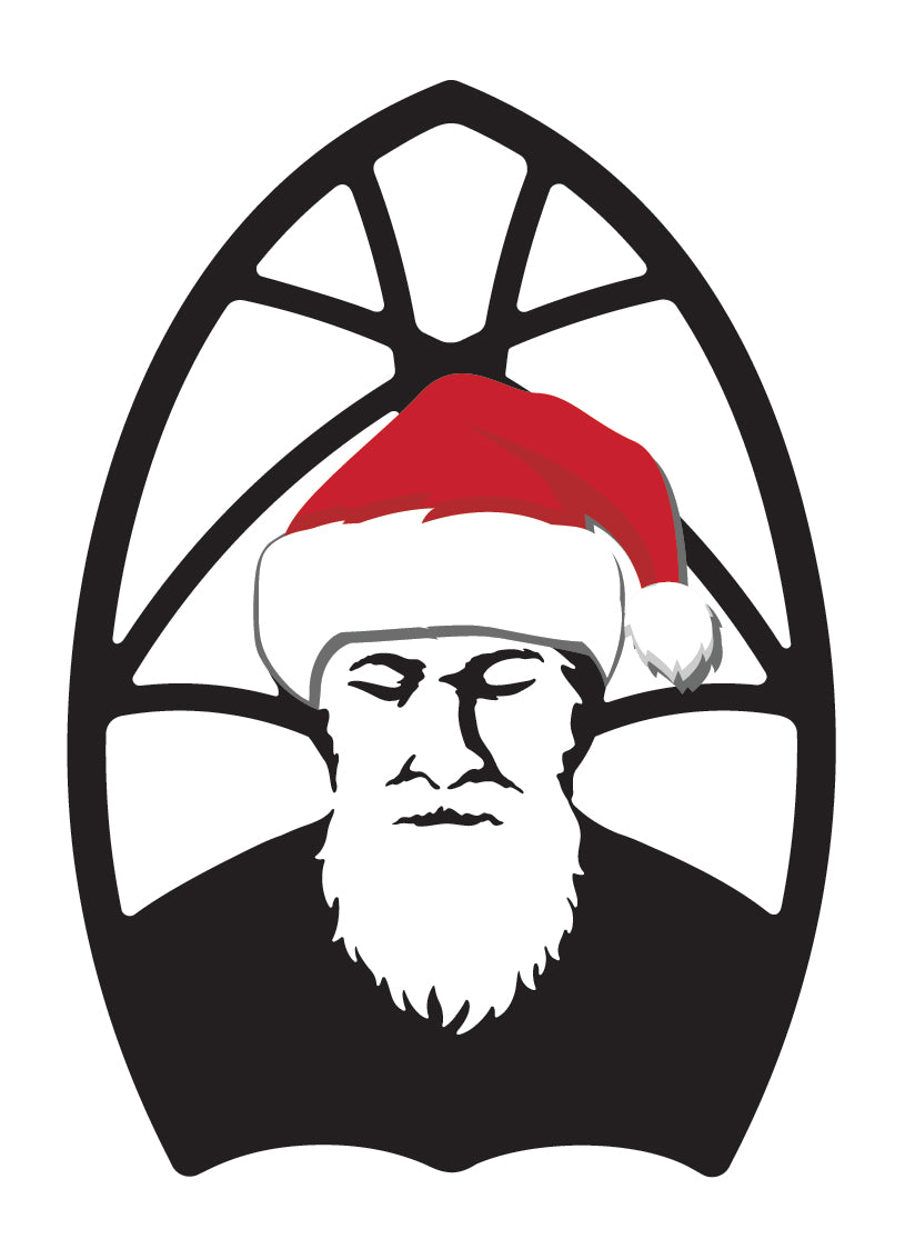 Abbey Coffee Co. Decal Monk Christmas